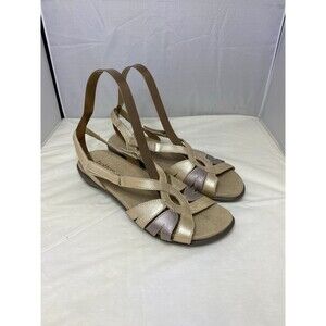 Hotter Size 9 EUR 41 Gold Metallic Leather Sandals (Flare)